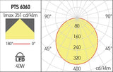 Corp de iluminat PTS6060WW MWH, Alb mat, 40W, 3000K, Arelux