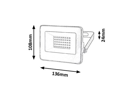 Proiector LED exterior Flood, negru, 20W, 2200lm, 4000K, IP65, Rabalux, 7063