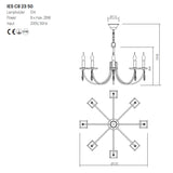 Candelabru Elisir, alama, 8XE14, D.72 cm, Incanti IES C8 23 50