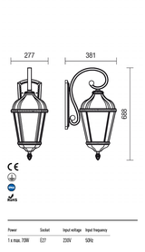 Aplica exterior ESSEN, maro antic cu patina neagra, IP44, Redo 9658