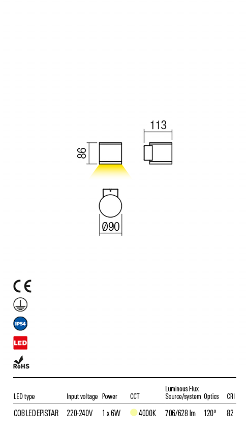 Aplica exterior ETA ,led,gri inchis,Redo 9595