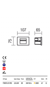 Aplica exterior INNER,led,3W,3000K,gri,Redo 9636