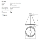 Suspensie Oblige, auriu, LED CCT, 31W, 2418 lumeni, 3000K/4000K/6000K, D.60 cm, Incanti  IOB PM 11