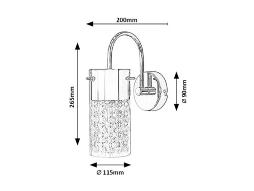 Lampa baie Niagara, crom, E14 1x 40W, Rabalux 2194