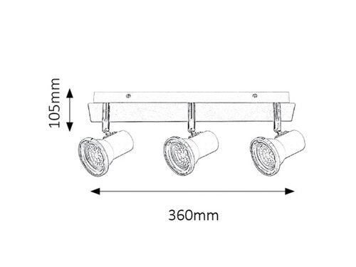 Lampa baie Steve, alb, 1290lm, GU10 3x 15W, 4000K, Rabalux 5499