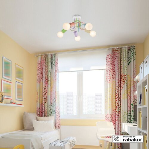 Plafoniera copii Linett, multicolor, 5xE27, Rabalux 6340
