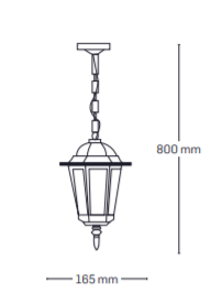 Lampa Gradina Corona Negru 1XE27 60W-EL0026332