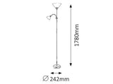 Lampadar Action, alb, E27 1x 100 + E14 1x 25W, Rabalux 4061