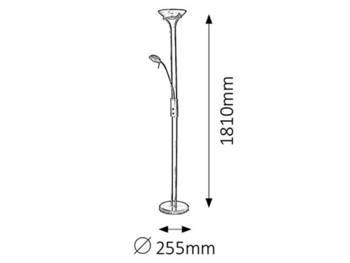 Lampadar Beta, crom satin, 4970lm, R7S 1x 230 + G9 1x 40W, 2700K, Rabalux 4075