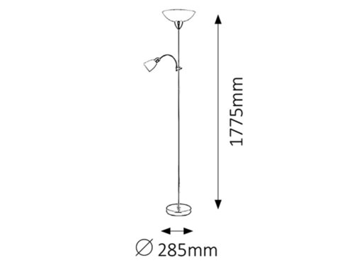 Lampadar Diana, crom, E27 G45 1x 60 + E14 1x 40W, Rabalux 4059