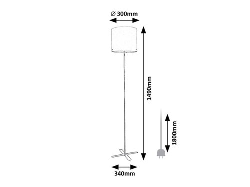 Lampadar Izander, argintiu, E27 1x 40W, Rabalux 74012