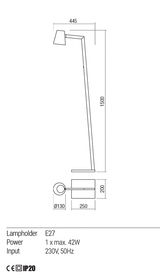 Lampadar MINGO, negru, E27, 1 x  42W, Redo 01-1557