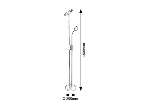 Lampadar Ophus, crom satin, 2110lm, LED 18, 5 + LED 4, 5W, 3000K, Rabalux 3239