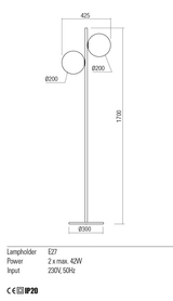 Lampadar TALIS, bronz, E27, 2 x 42W, Redo 01-2651