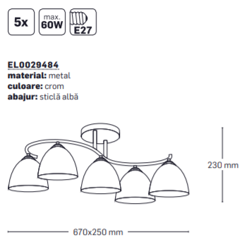 Lustra 5XE27  , crom