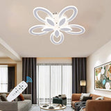 Lustră LED Modernă Flower, Design Floral Elegant, Alb Mat, 140W