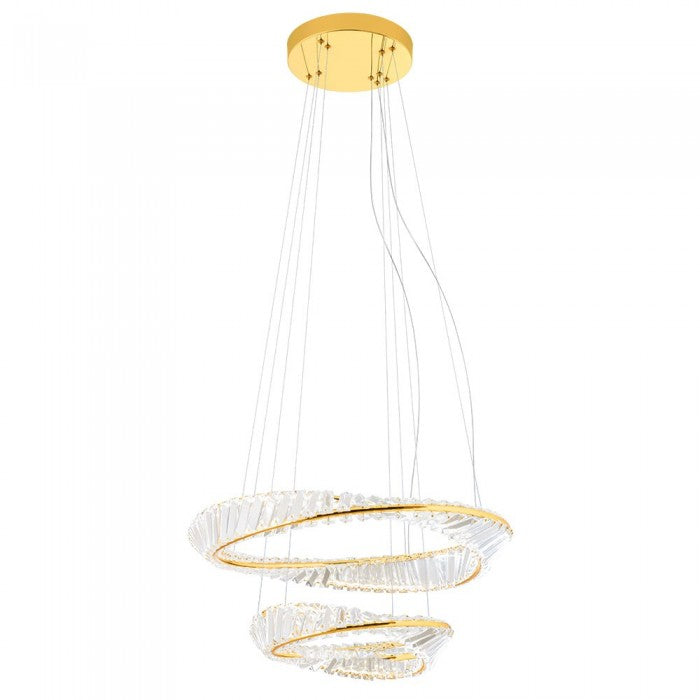 Lustra Oblige, auriu, LED CCT, 50W, 3900 lumeni, 3000K/4000K/6000K, D.60+40 cm, Incanti IOB PS+M 11