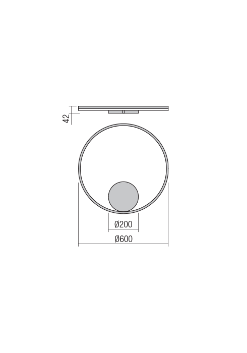 Aplica ORBIT, negru mat, LED 42W, 4000K, Redo 01-1958