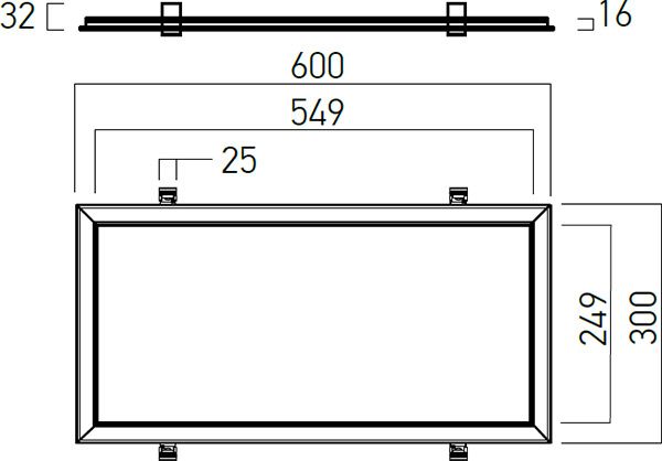 Panou luminos WDR3060NW MWH, Alb mat, 30W, 4000K, Arelux