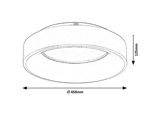 Plafoniera Adeline, gri, 1500lm, LED 24W, 3000-6000K, Rabalux 3928