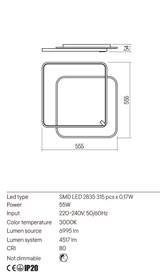 Plafoniera ARP, negru mat, LED 55W, 3000K, 6995 lm, Redo 01-2662