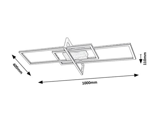 Plafoniera Ashton, negru mat, 1800lm, LED 35W, 3000K, Rabalux 6814