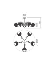 Plafoniera ASPERA, negru fume, 5XE14, Smarter 02-971