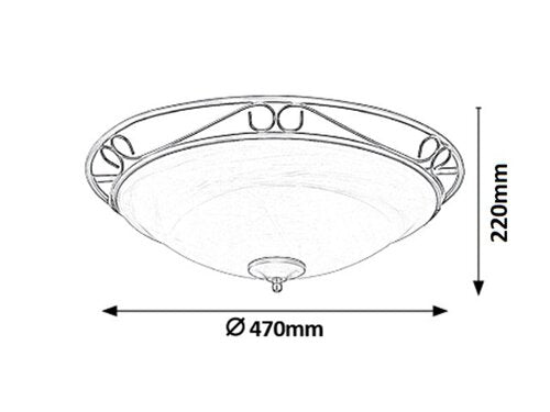 Plafoniera Athen, negru, 3x E27, Rabalux 3723