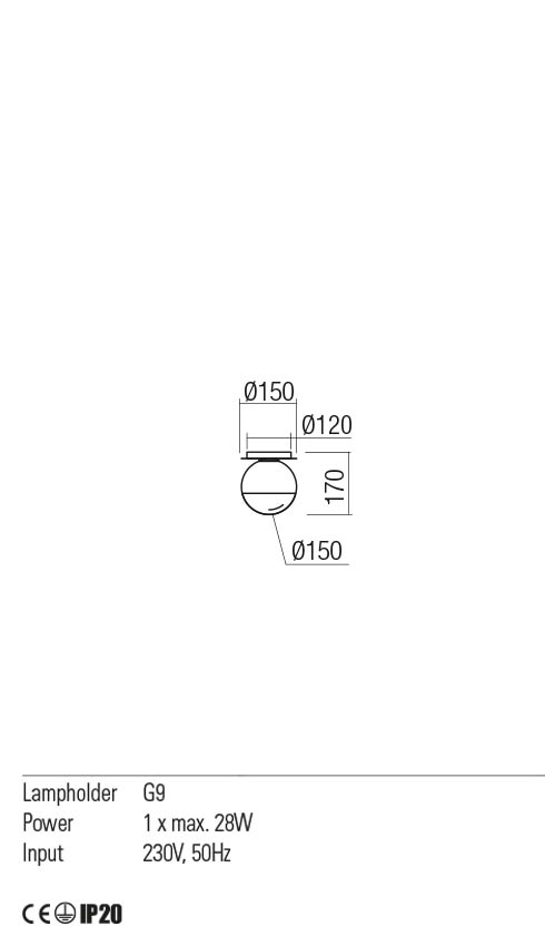 Plafoniera BERRY, crom / fumuriu degrade, G9, 1 x 28W, Redo 01-2277