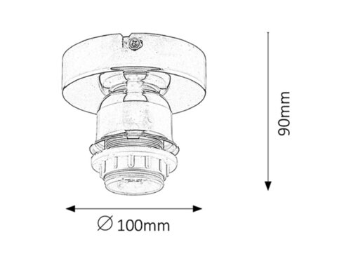 Plafoniera Bottom, crom, E27 1x 60W, Rabalux 1301