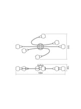 Plafoniera CLOVIS, crom cu detalii negru mat, 6XE14, Smarter 04-490