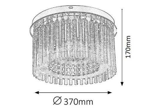 Plafoniera Danielle, crom, 1500lm, LED 18W, 4000K, Rabalux 2449