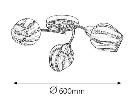 Plafoniera Danila, crom, E27 3x 60W, Rabalux 2969