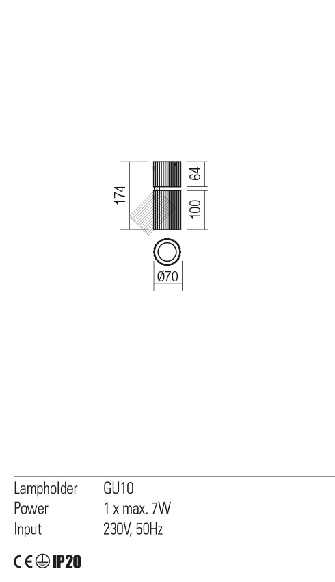 Plafoniera DELPHI, auriu mat, GU10, 1 x 7W, Redo 01-2586