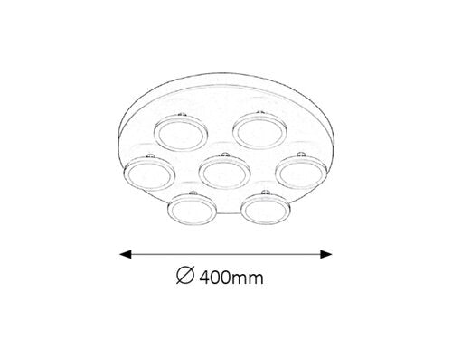 Plafoniera Elsa, alb mat, 2940lm, LED 7x 6W, 4000K, Rabalux 2715