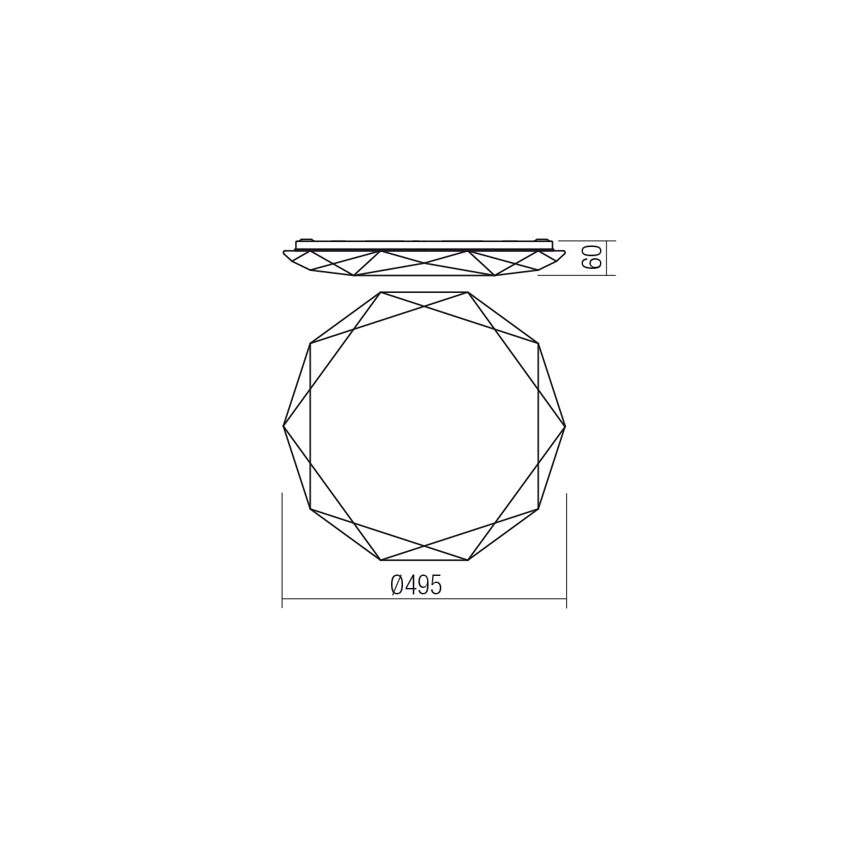 Plafoniera EMERALD, alb cu efect de sclipire, LED 32W, 4000K, 2760 lm, Smarter 05-855