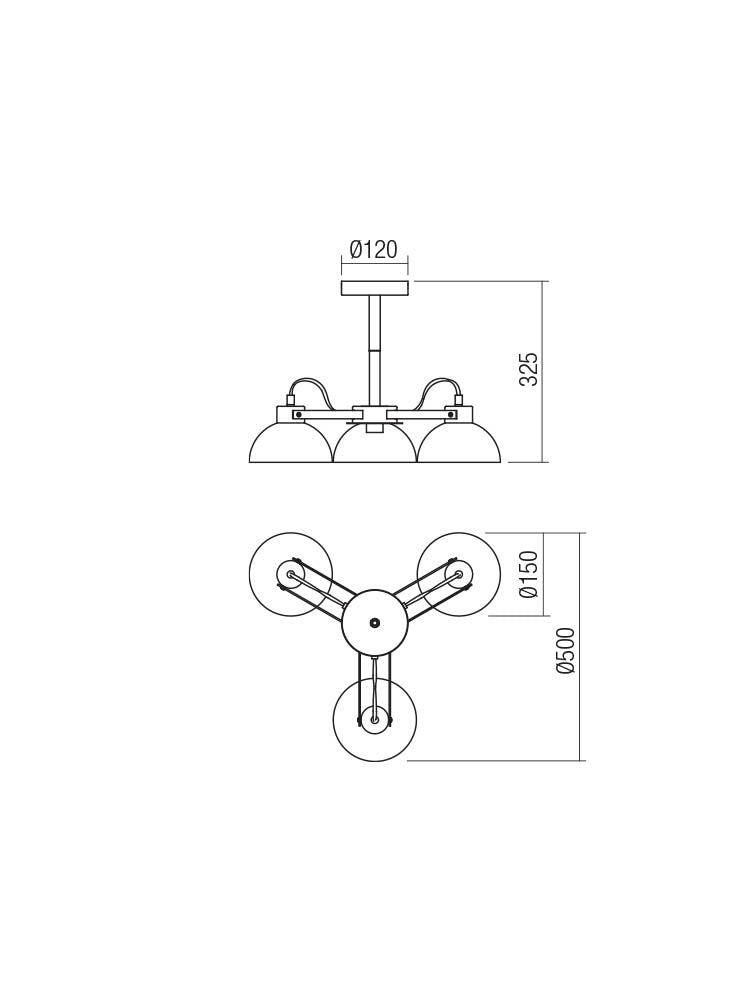Plafoniera EOLO, multicolor cu ornamente lemn natur, 3xE27, Smarter 04-5120