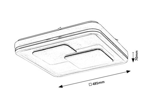 Plafoniera Hecate, negru, 2970lm, LED 40W, 4000K, Rabalux 2604