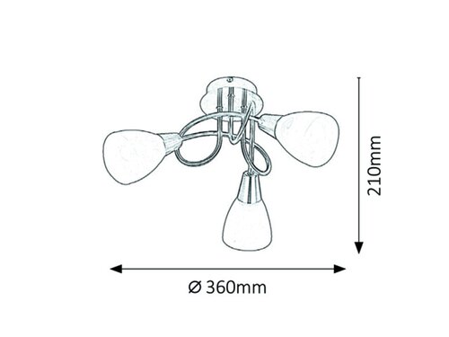 Plafoniera Jenna, crom satin, E14 3x 40W, Rabalux 5532