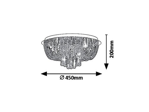 Plafoniera Larisha, crom, G9 6x 40W, Rabalux 6806