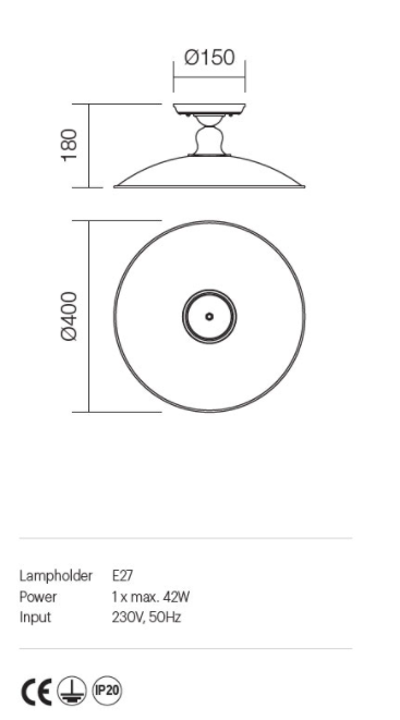 Plafoniera LENA, 1xE27, INCANTI  02-757