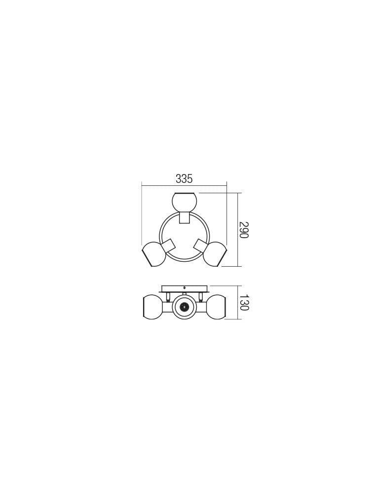 Plafoniera MAGIS, crom cu detalii negru mat, 3xE14, Smarter 04-481