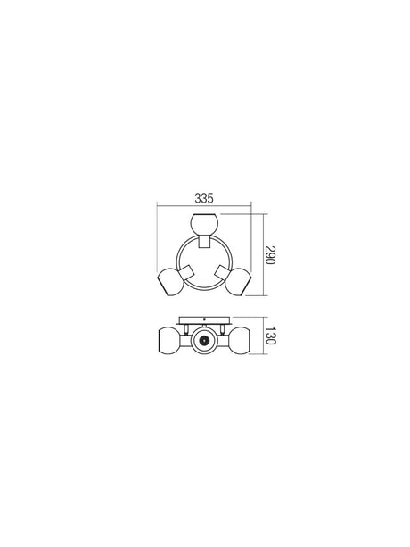 Plafoniera MAGIS, crom cu detalii negru mat, 3xE14, Smarter 04-481