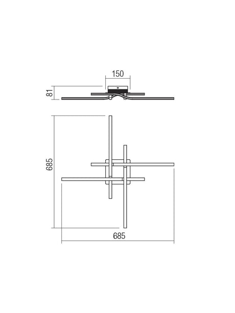 Plafoniera MESH, alb mat, LED 38W, 4000K, 2611 lm, Smarter 01-1621