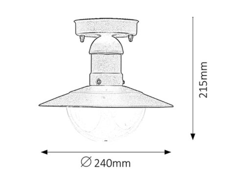 Plafoniera Oslo, negru, E27 1x 60W, Rabalux 8716