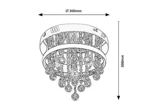 Plafoniera Pallas, crom, 1340lm, LED 20+ E14 3x 40W, 4000K, Rabalux 2236