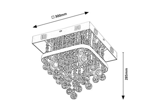 Plafoniera Pallas, crom, 1470lm, LED 23+ E14 4x 40W, 4000K, Rabalux 2238