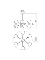 Plafoniera PLURI, bronz antic, 6XE27, Smarter 02-976