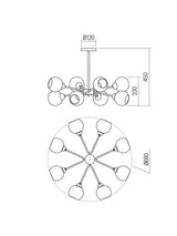 Plafoniera PLURI, bronz antic, 8XE27, Smarter 02-977