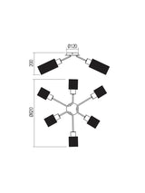 Plafoniera PONS, 6 x E27, Smarter 04-5260